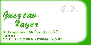 gusztav mayer business card